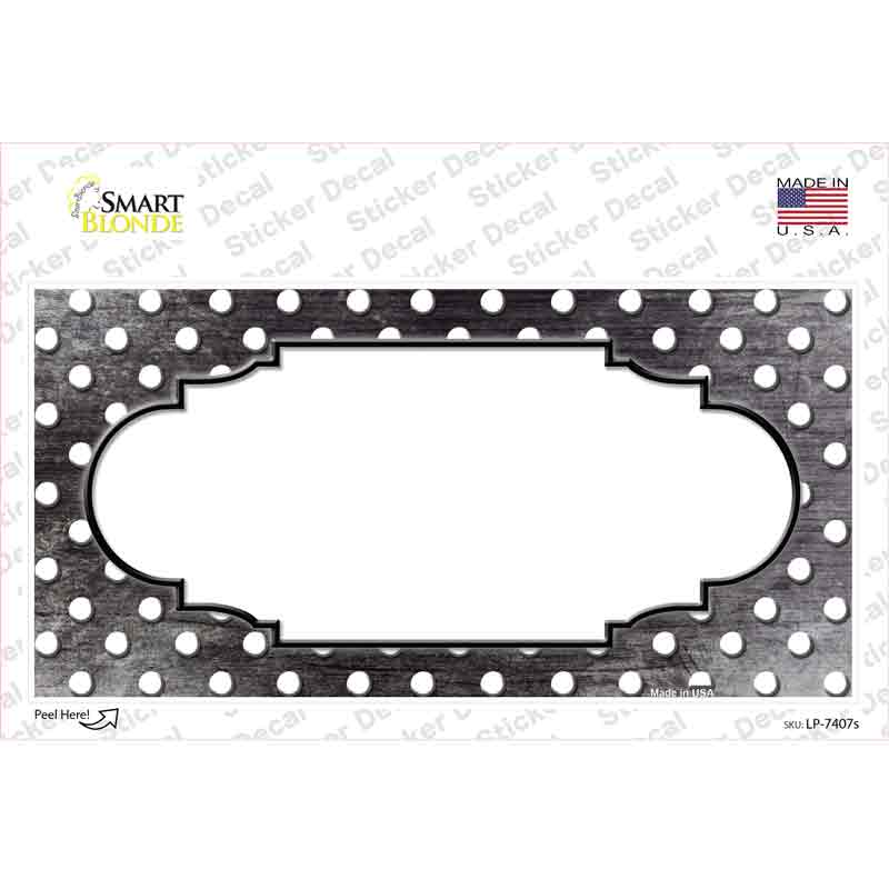 Black White Small Dots Scallop Oil Rubbed Novelty Sticker Decal
