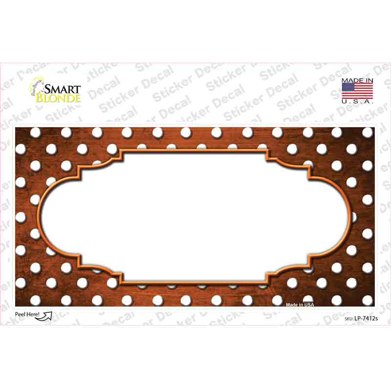 Orange White Small Dots Scallop Oil Rubbed Novelty Sticker Decal
