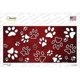 Red White Paw Oil Rubbed Novelty Sticker Decal
