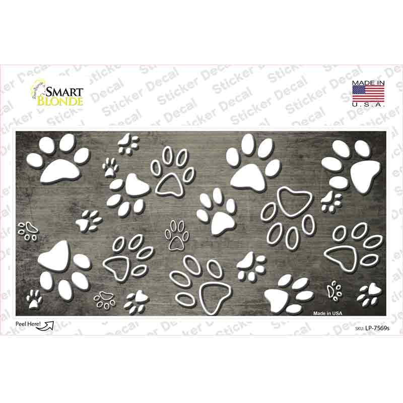 Tan White Paw Oil Rubbed Novelty Sticker Decal