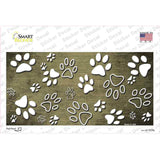 Gold White Paw Oil Rubbed Novelty Sticker Decal