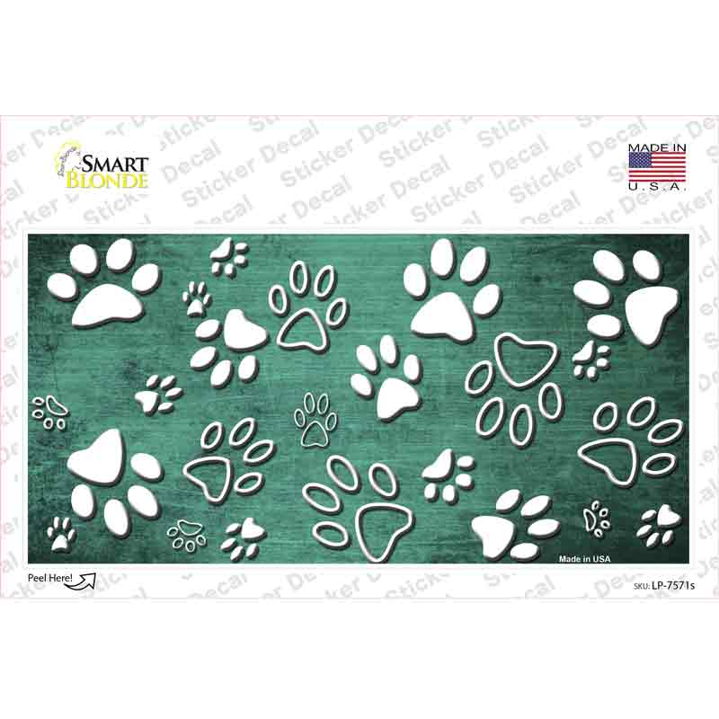 Mint White Paw Oil Rubbed Novelty Sticker Decal