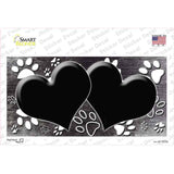 Paw Heart Black White Novelty Sticker Decal
