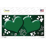 Paw Heart Green White Novelty Sticker Decal