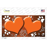 Paw Heart Orange White Novelty Sticker Decal