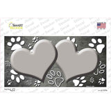 Paw Heart Gray White Novelty Sticker Decal