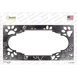 Paw Scallop Black White Novelty Sticker Decal