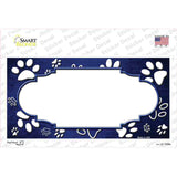Paw Scallop Blue White Novelty Sticker Decal