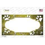Paw Scallop Yellow White Novelty Sticker Decal