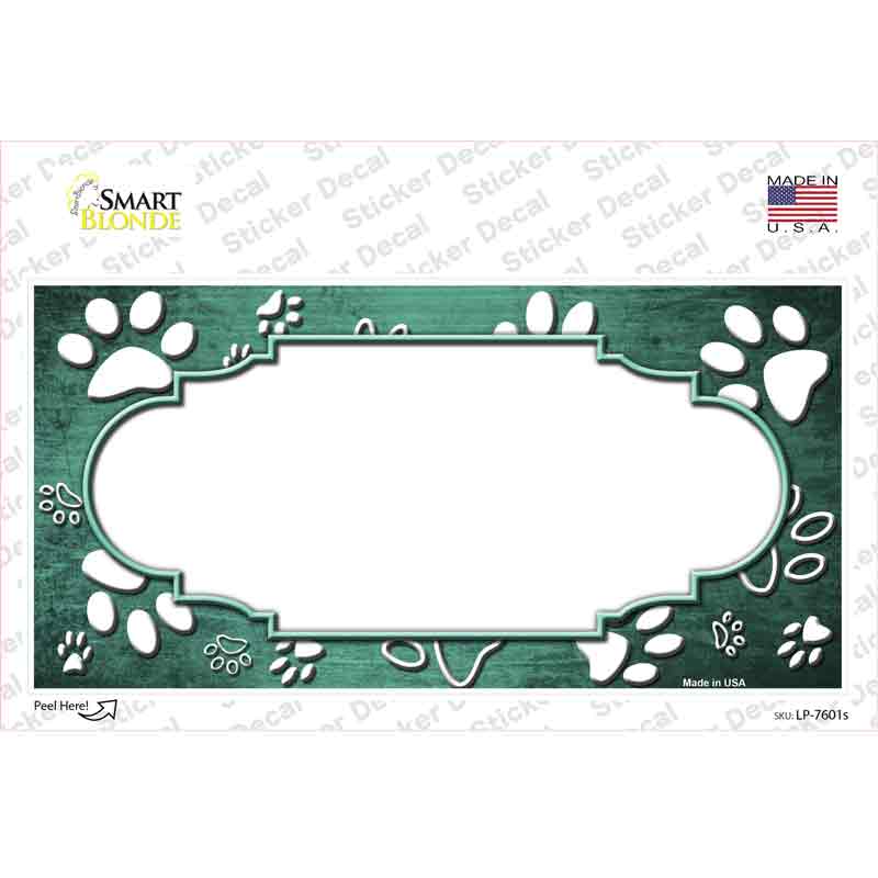 Paw Scallop Mint White Novelty Sticker Decal