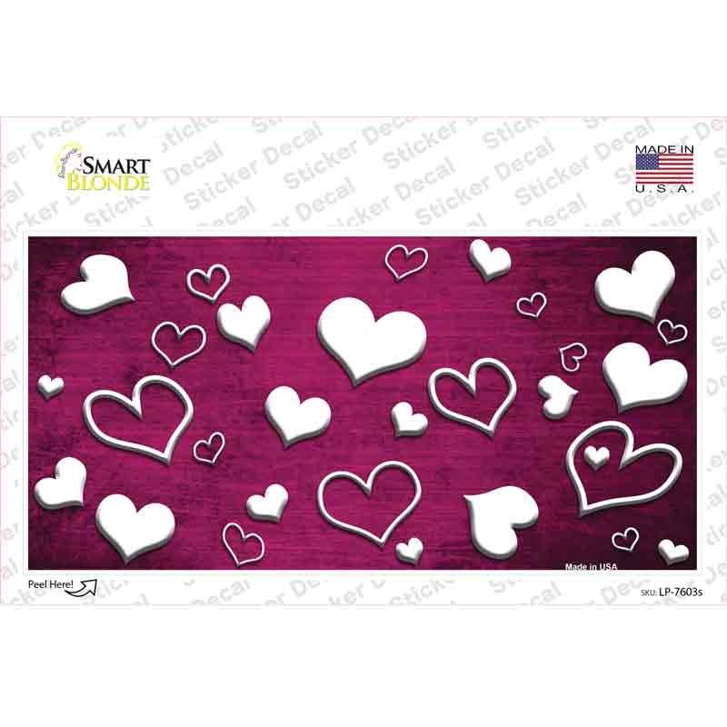 Pink White Love Oil Rubbed Novelty Sticker Decal
