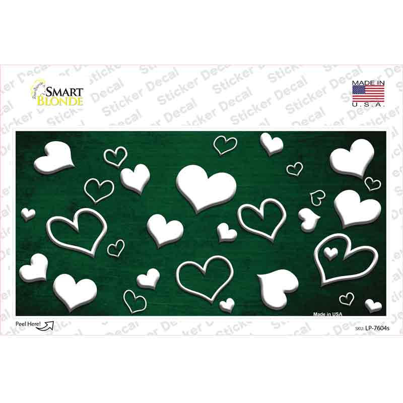 Green White Love Oil Rubbed Novelty Sticker Decal