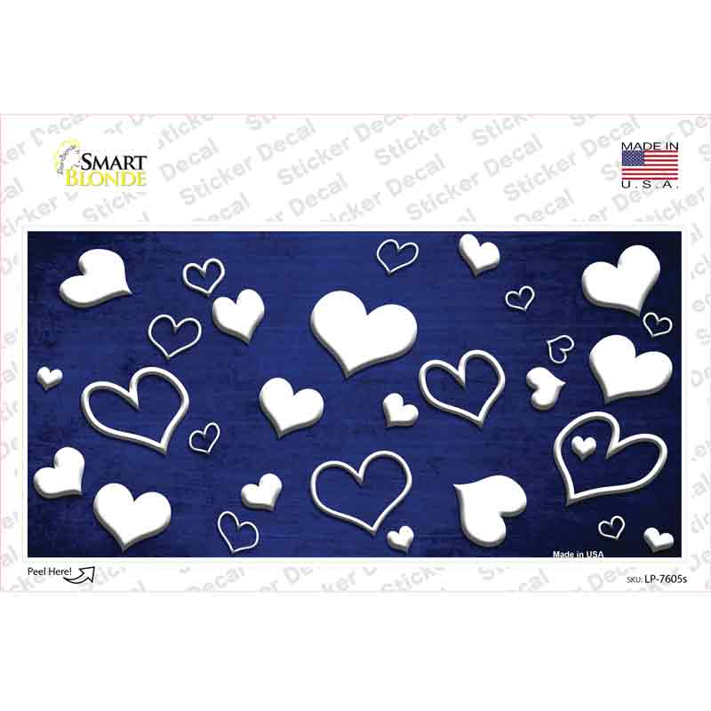 Blue White Love Oil Rubbed Novelty Sticker Decal