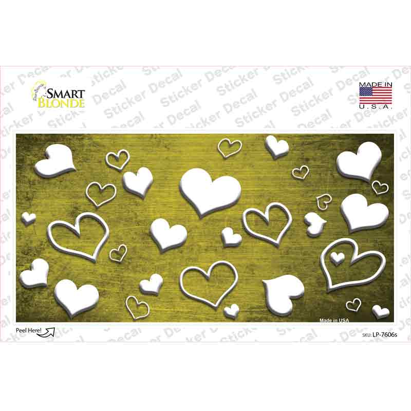 Yellow White Love Oil Rubbed Novelty Sticker Decal