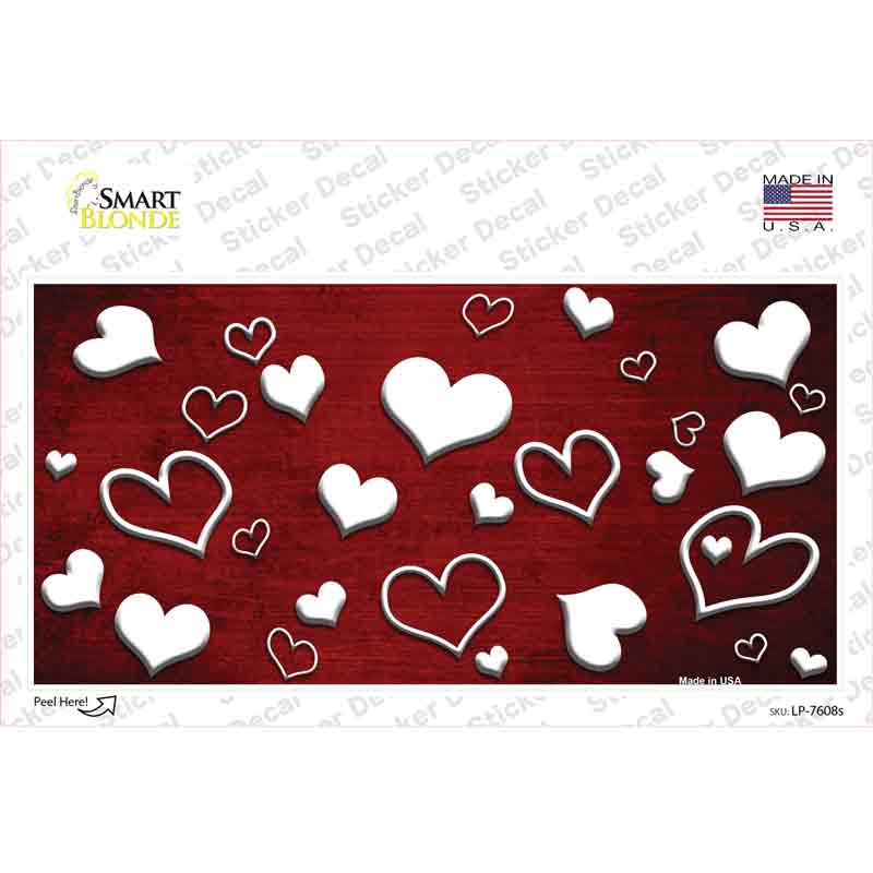 Red White Love Oil Rubbed Novelty Sticker Decal