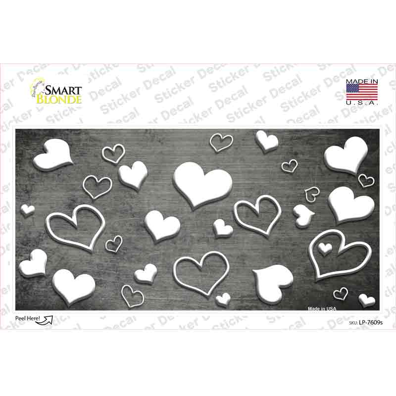 Gray White Love Oil Rubbed Novelty Sticker Decal