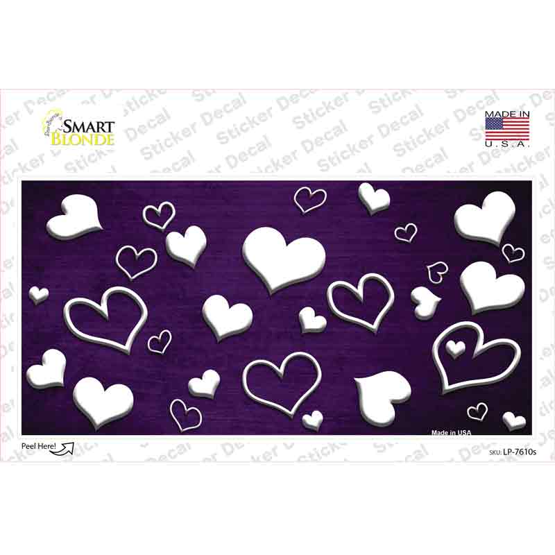Purple White Love Oil Rubbed Novelty Sticker Decal