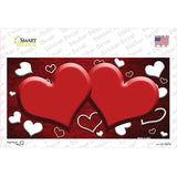 Red White Love Hearts Oil Rubbed Novelty Sticker Decal