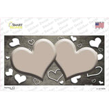 Tan White Love Hearts Oil Rubbed Novelty Sticker Decal