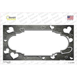 Gray White Love Scallop Oil Rubbed Novelty Sticker Decal