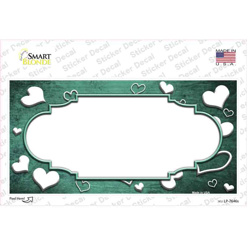 Mint White Love Scallop Oil Rubbed Novelty Sticker Decal