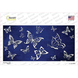 Blue White Butterfly Oil Rubbed Novelty Sticker Decal