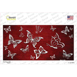 Red White Butterfly Oil Rubbed Novelty Sticker Decal
