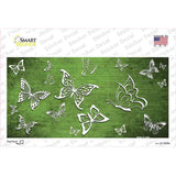 Lime Green White Butterfly Oil Rubbed Novelty Sticker Decal