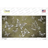 Gold White Butterfly Oil Rubbed Novelty Sticker Decal