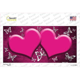 Pink White Hearts Butterfly Oil Rubbed Novelty Sticker Decal