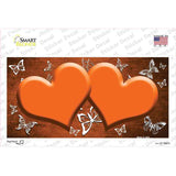 Orange White Hearts Butterfly Oil Rubbed Novelty Sticker Decal