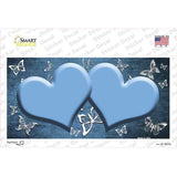 Light Blue White Hearts Butterfly Oil Rubbed Novelty Sticker Decal