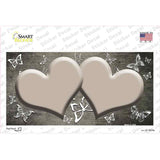 Tan White Hearts Butterfly Oil Rubbed Novelty Sticker Decal