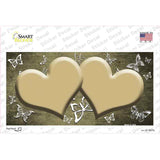 Gold White Hearts Butterfly Oil Rubbed Novelty Sticker Decal
