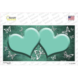 Mint White Hearts Butterfly Oil Rubbed Novelty Sticker Decal