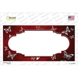 Red White Scallop Butterfly Oil Rubbed Novelty Sticker Decal