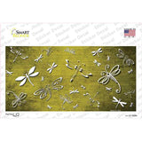 Yellow White Dragonfly Oil Rubbed Novelty Sticker Decal