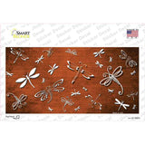Orange White Dragonfly Oil Rubbed Novelty Sticker Decal