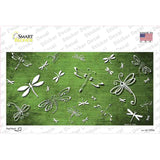 Lime Green White Dragonfly Oil Rubbed Novelty Sticker Decal