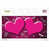 Pink White Dragonfly Hearts Oil Rubbed Novelty Sticker Decal