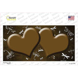 Brown White Dragonfly Hearts Oil Rubbed Novelty Sticker Decal