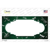 Green White Dragonfly Scallop Oil Rubbed Novelty Sticker Decal