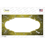 Yellow White Dragonfly Scallop Oil Rubbed Novelty Sticker Decal