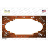 Orange White Dragonfly Scallop Oil Rubbed Novelty Sticker Decal