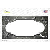 Gray White Dragonfly Scallop Oil Rubbed Novelty Sticker Decal