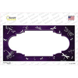 Purple White Dragonfly Scallop Oil Rubbed Novelty Sticker Decal