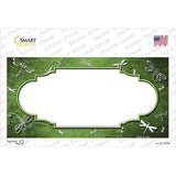 Lime Green White Dragonfly Scallop Oil Rubbed Novelty Sticker Decal