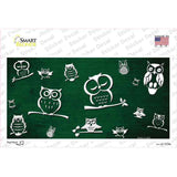 Green White Owl Oil Rubbed Novelty Sticker Decal