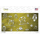 Yellow White Owl Oil Rubbed Novelty Sticker Decal
