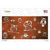 Orange White Owl Oil Rubbed Novelty Sticker Decal